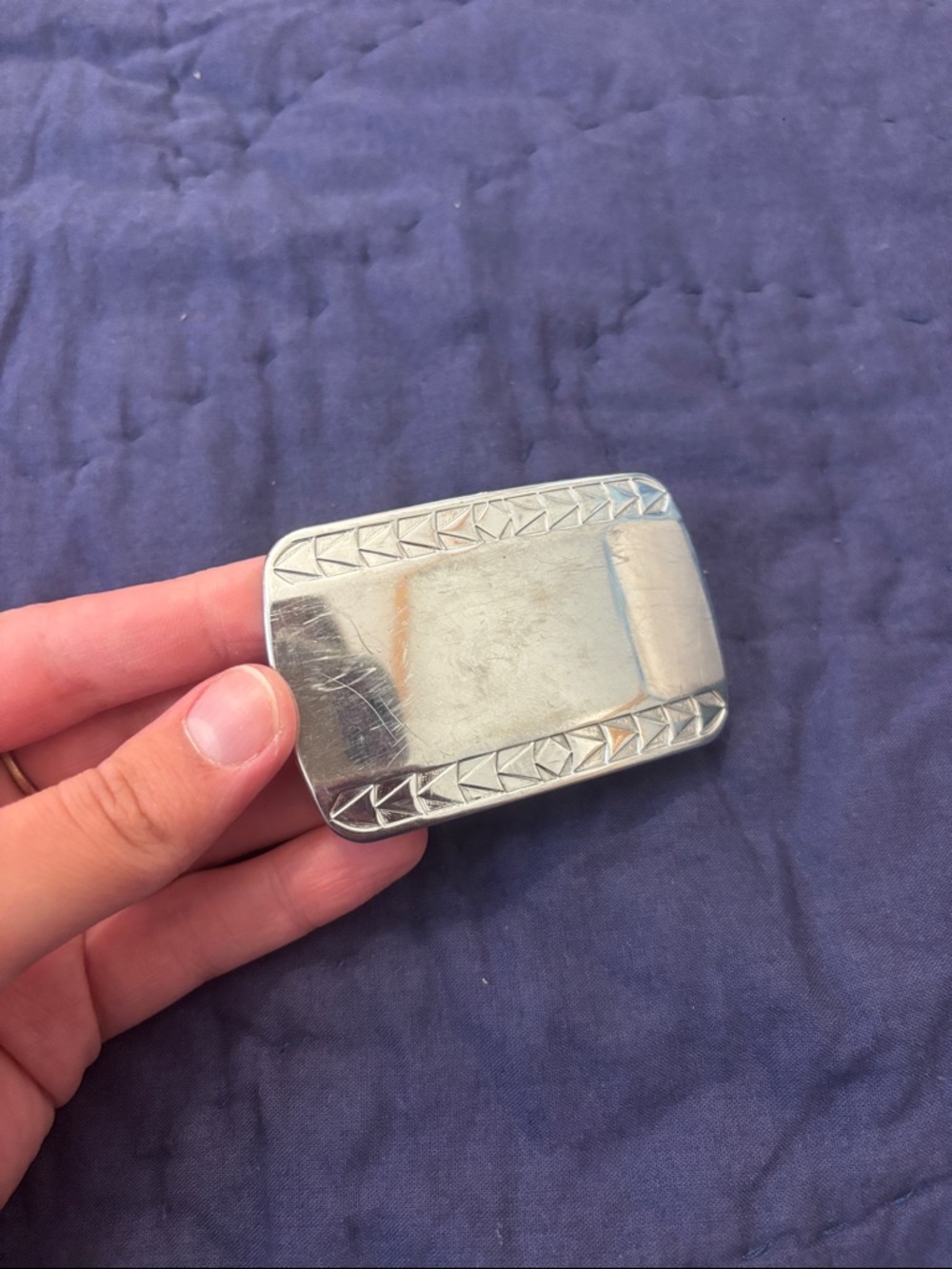 Vintage Blank Silver Belt Buckle
